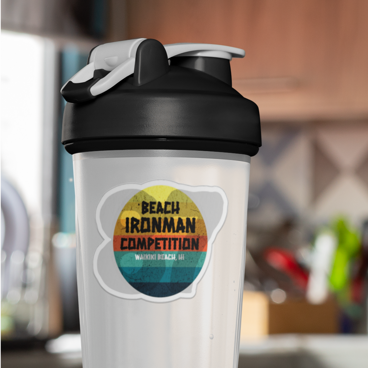 DIE CUT STICKER: BEACH IRONMAN COMPETITION