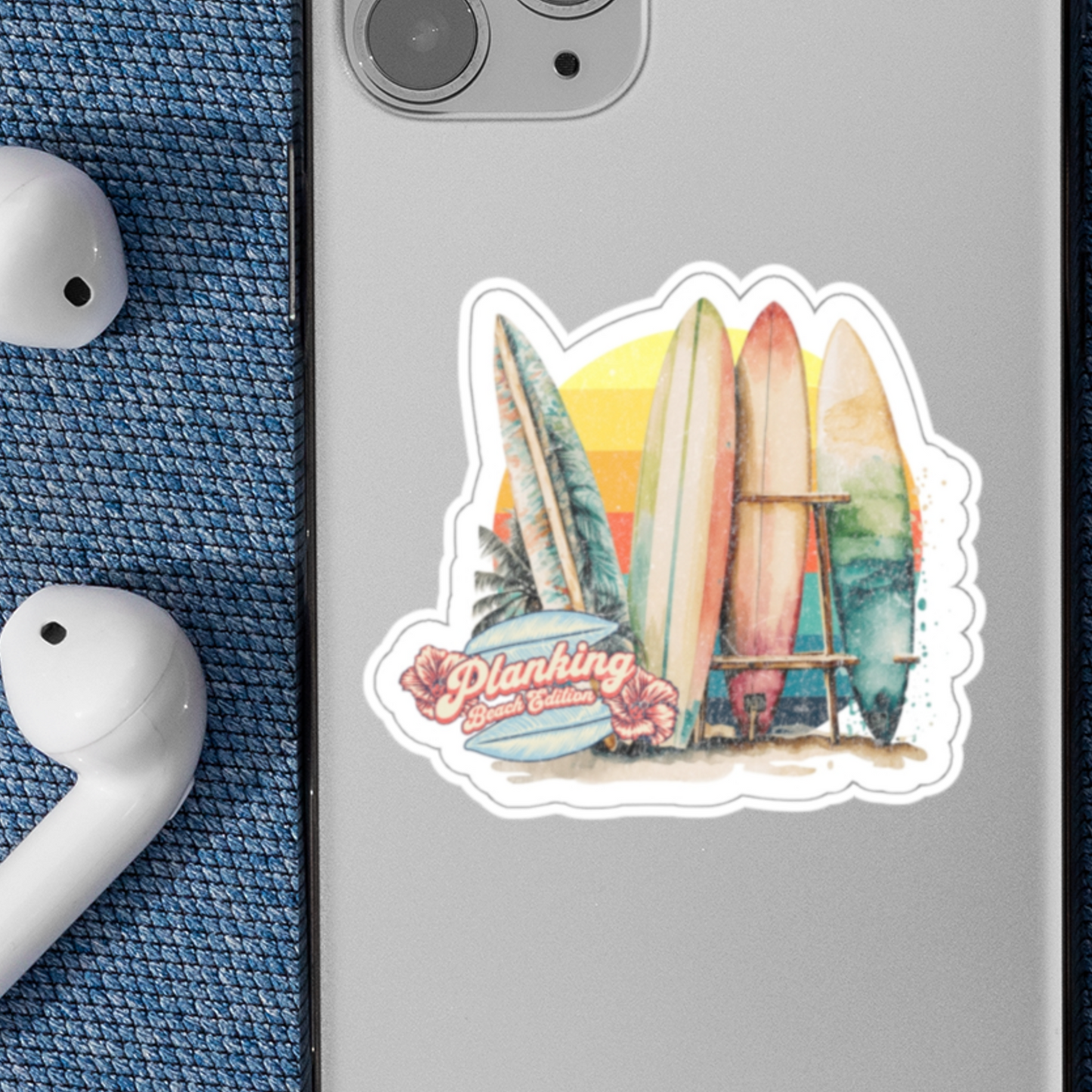 DIE CUT STICKER: PLANKING BEACH EDITION